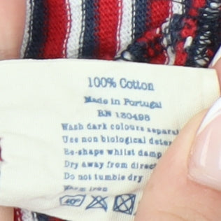 Jack Wills Men's Striped T-Shirt Small Red, Blue