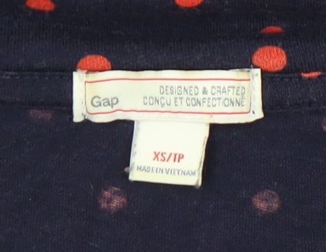 Gap Women's Blue Polka Dot T-Shirt XS