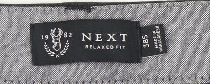 Next Men's Black Chino Trousers, Size 38S, Relaxed Fit