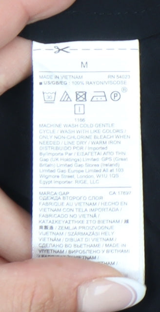 GAP Women's Black Sleeveless Blouse, Medium, Relaxed Fit