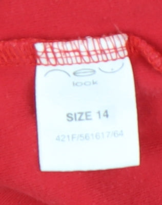 New Look Women's Red T-Shirt UK Size 14