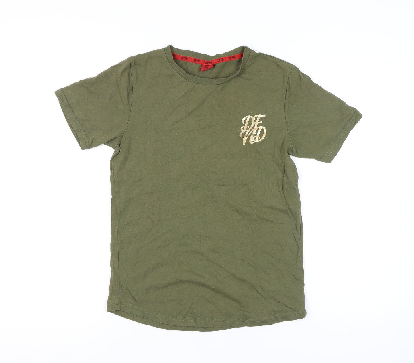 DFND Boys' Green T-Shirt, Size 13-14, Logo Accent