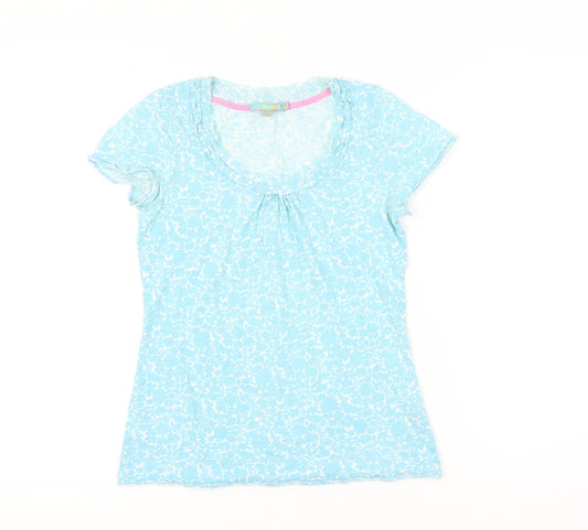 Boden Women's Blue T-Shirt Size 4 Scoop Neck