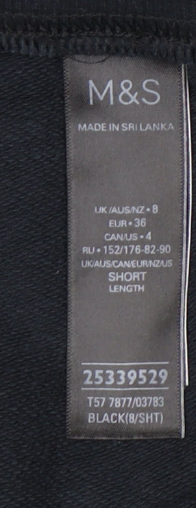 Womens UK Size 8 Marks and Spencer Relaxed Fit Jogger Black Trousers