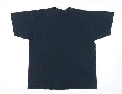 YCCC Men's Black XL Cotton Sports Graphic Tee