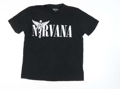 Nirvana Men's Black Short Sleeve Graphic Tee L