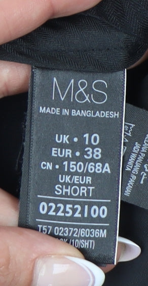 Womens UK Size 10 Marks and Spencer Regular Fit Ankle Black Trousers