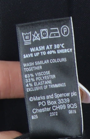 Womens UK Size 10 Marks and Spencer Regular Fit Ankle Black Trousers