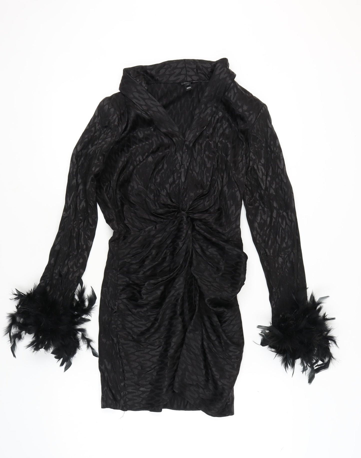 River Island Black Bodycon Dress Size 10