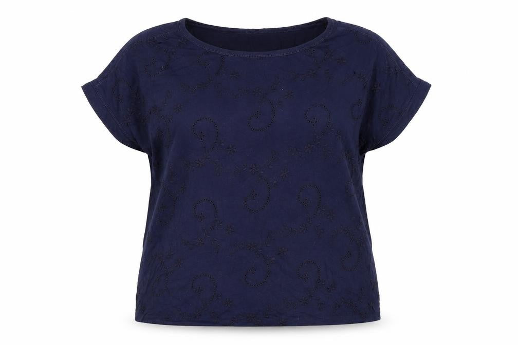 Phase Eight Women's Blue Embroidered T-Shirt, Size 16