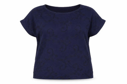 Phase Eight Women's Blue Embroidered T-Shirt, Size 16