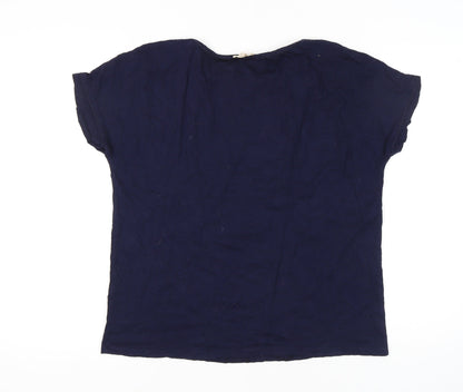Phase Eight Women's Blue Embroidered T-Shirt, Size 16