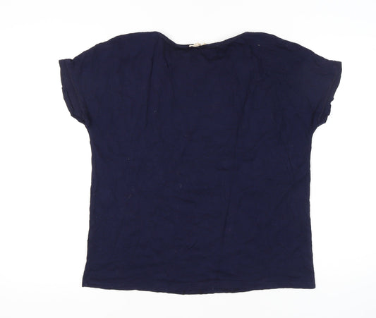 Phase Eight Women's Blue Embroidered T-Shirt, Size 16