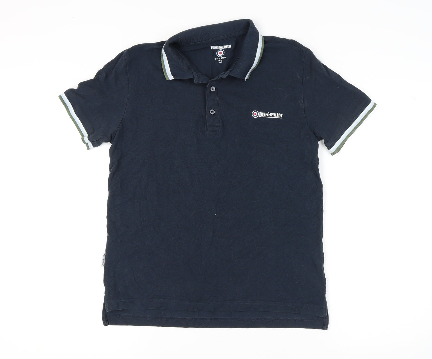 Lambretta Men's Blue Polo Shirt L Casual Style
