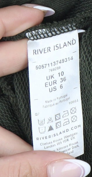 River Island Green Roll Neck Women's Top, Size 10