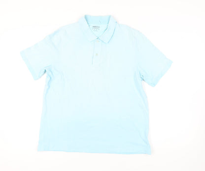 Lands' End Men's Blue Polo Shirt, M, Casual, Cotton