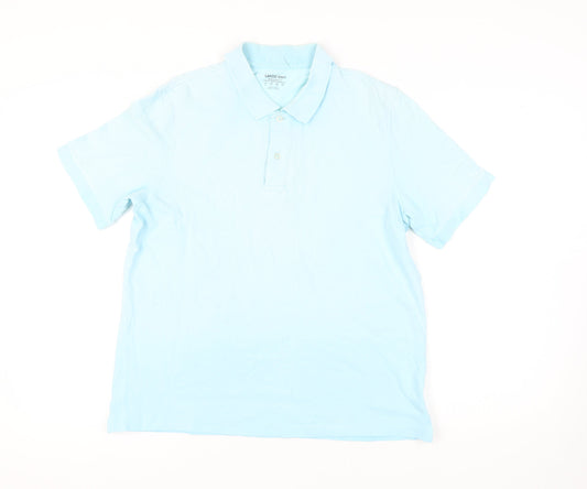 Lands' End Men's Blue Polo Shirt, M, Casual, Cotton