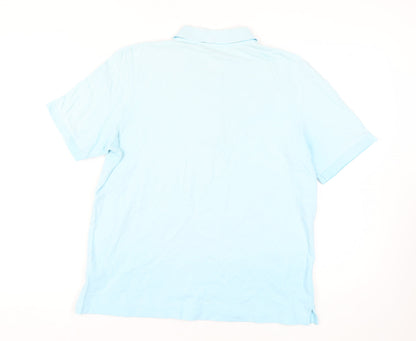 Lands' End Men's Blue Polo Shirt, M, Casual, Cotton