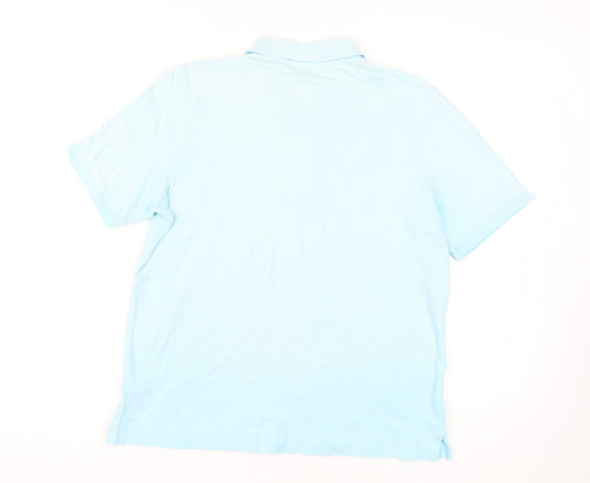 Lands' End Men's Blue Polo Shirt, M, Casual, Cotton