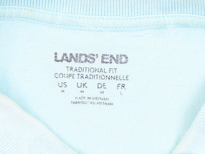 Lands' End Men's Blue Polo Shirt, M, Casual, Cotton