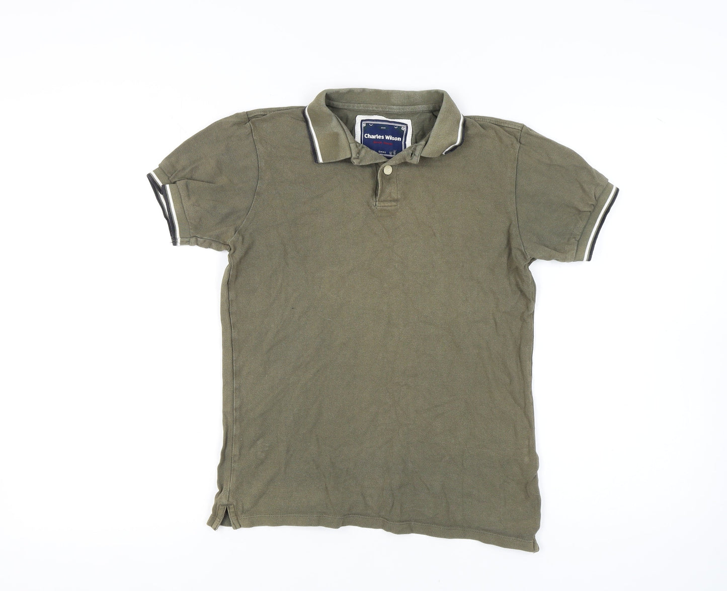 Charles Wilson Men's Green Polo Shirt, Small, 100% Cotton