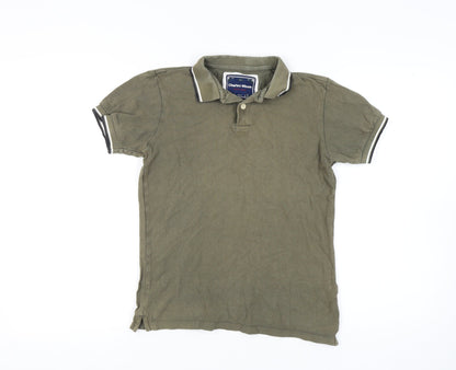 Charles Wilson Men's Green Polo Shirt, Small, 100% Cotton
