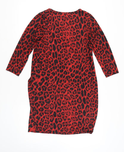 Roman Originals Red Animal Print Women's Dress Size 10