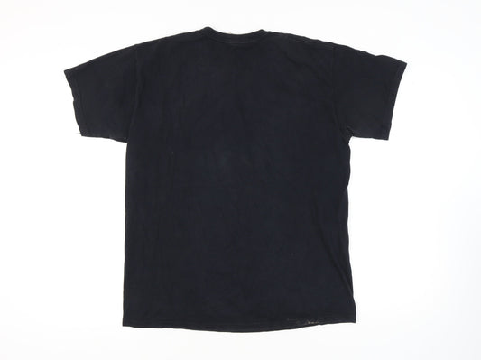 Mens UK Size L Fruit of the Loom Black  T-Shirt