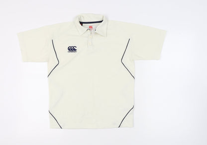 Canterbury Men's White Polo Shirt M Lightweight Rugby