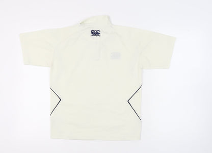 Canterbury Men's White Polo Shirt M Lightweight Rugby