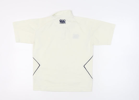 Canterbury Men's White Polo Shirt M Lightweight Rugby