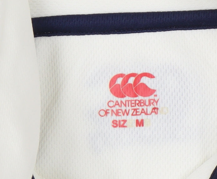 Canterbury Men's White Polo Shirt M Lightweight Rugby
