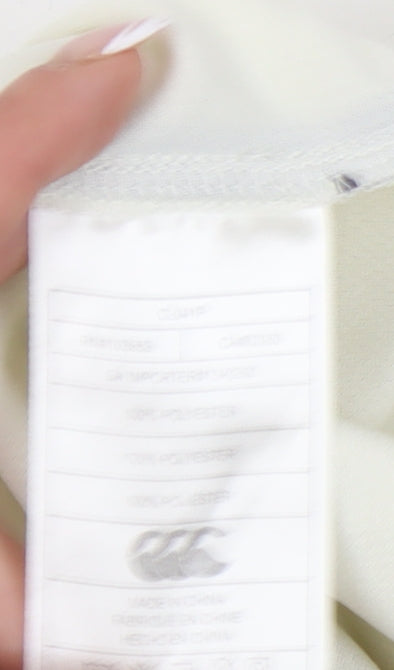 Canterbury Men's White Polo Shirt M Lightweight Rugby