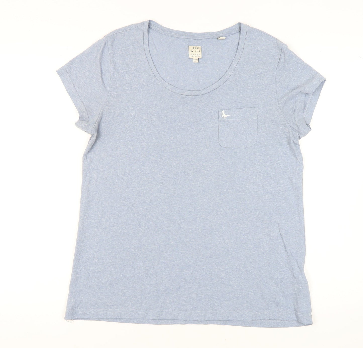 Jack Wills Women's Blue Basic T-Shirt Size 14