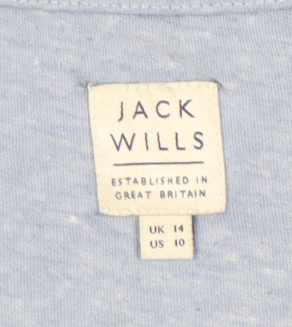 Jack Wills Women's Blue Basic T-Shirt Size 14