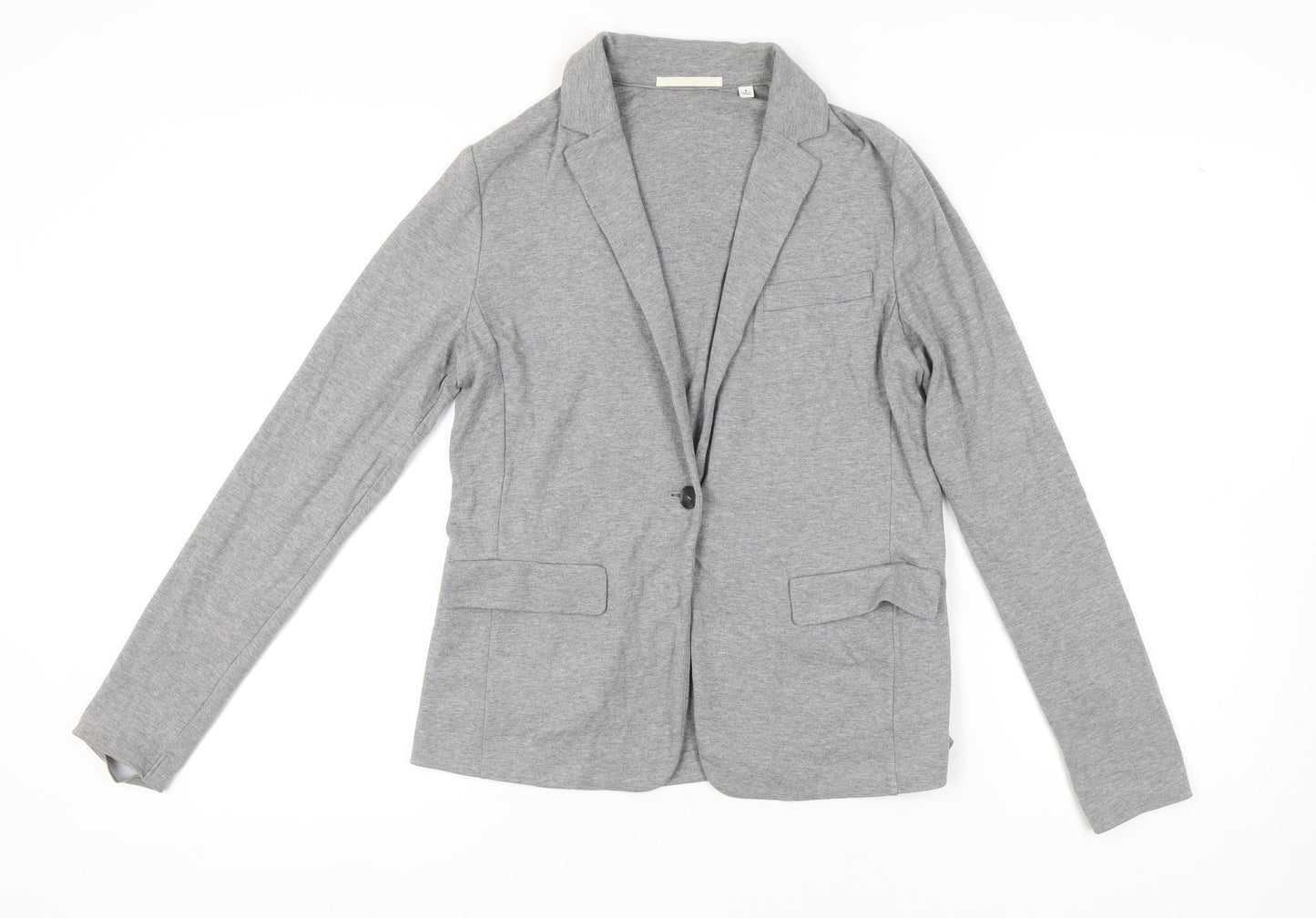 Uniqlo Women's Grey Blazer, Size S, Single-Breasted