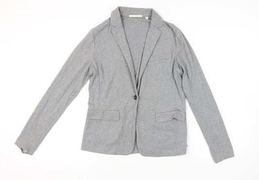 Uniqlo Women's Grey Blazer, Size S, Single-Breasted
