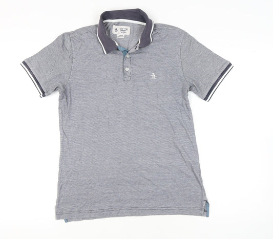 Penguin Men's Grey Polo Shirt, Size S, Casual Summer