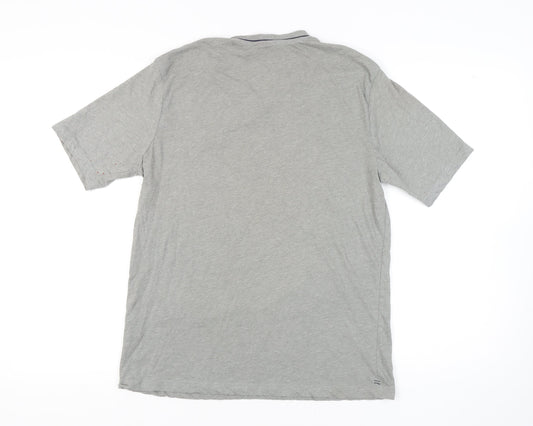 Slazenger Grey V-Neck Men's Short Sleeve T-Shirt, M