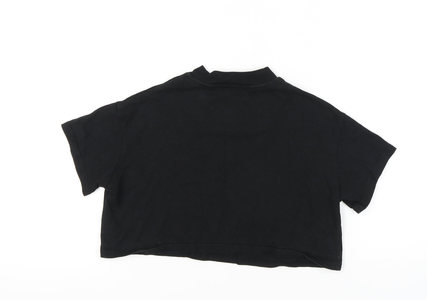 Womens UK Size 6 SikSilk Black Cropped T-Shirt