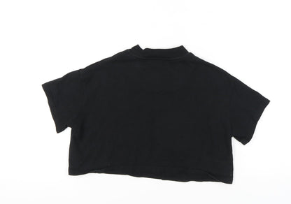 Womens UK Size 6 SikSilk Black Cropped T-Shirt