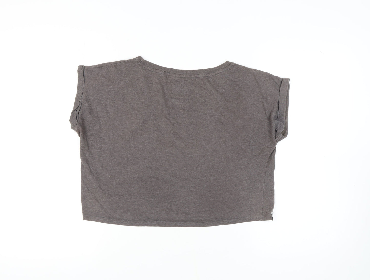 Womens UK Size 12 Tokyo Laundry Grey Cropped T-Shirt