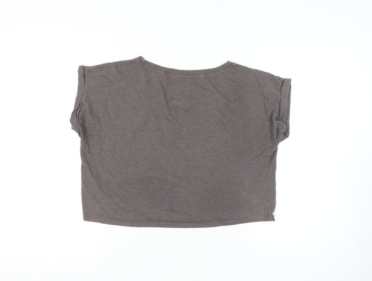Womens UK Size 12 Tokyo Laundry Grey Cropped T-Shirt