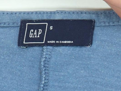 Gap Women's Blue Short Sleeve Embroidered Blouse S