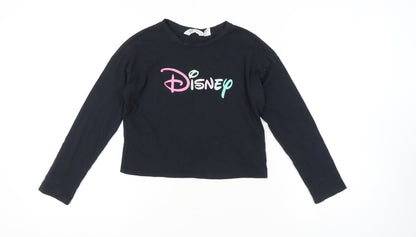 H&M Disney Girls Black Long Sleeve T-Shirt, 11-12 Years