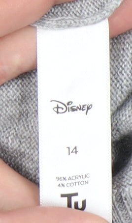 Disney Women's Grey Minnie Mouse Pullover Jumper Size 14