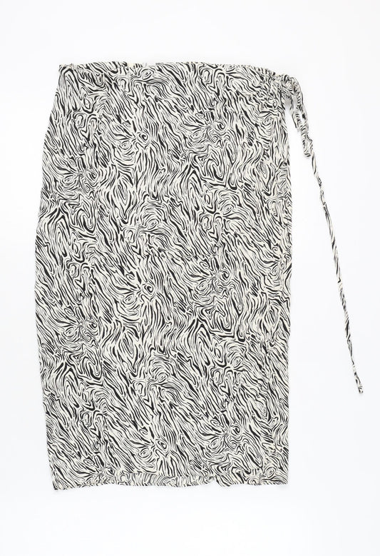 MNG Women’s Black Animal Print Skirt XL