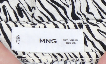 MNG Women’s Black Animal Print Skirt XL