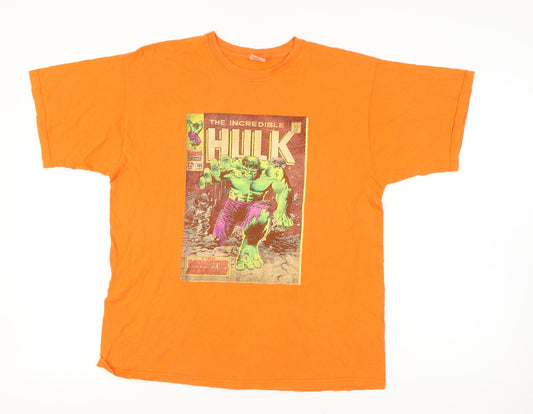 Marvel Men's Hulk Orange XL Graphic T-Shirt