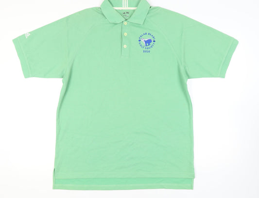 Adidas Men's Green Polo Shirt M Short Sleeve Golf